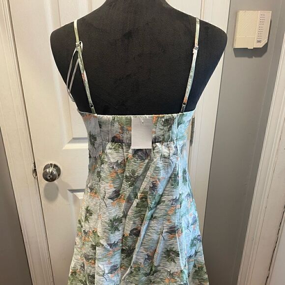 En Saison Green Floral Mini Dress NWT - Picture 5 of 6